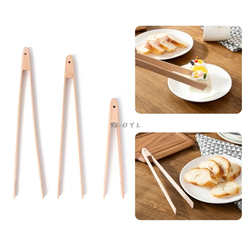 

Clip Clamp 20/30/32cm Wooden Food BBQ Salad Tong Cake Pastry Tea Kitchen Tool