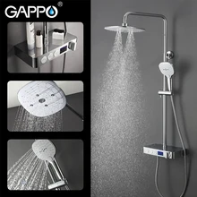 GAPPO shower Faucets Digital Display thermostatic bathtub faucet thermostat faucet bath mixer rainfall shower set mixer tap frap digital bathroom shower mixer with display bath shower faucet system set wall mount mixer digital display shower panel