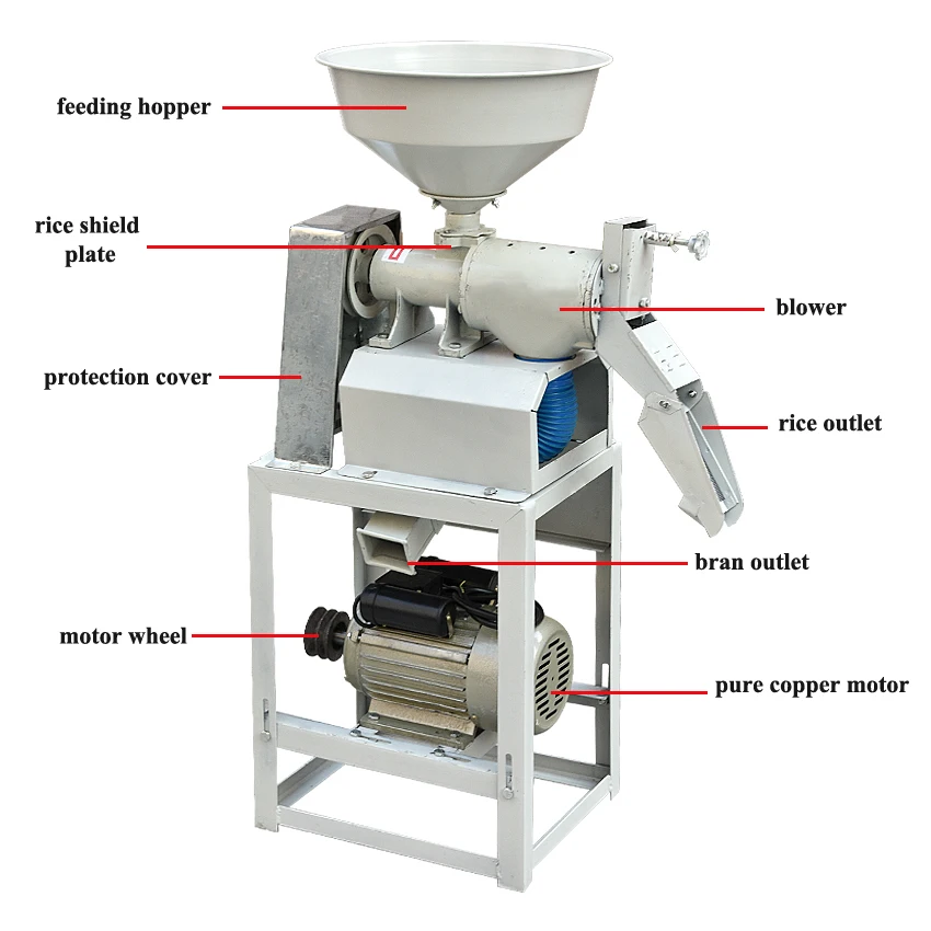 Электрический рисовый Huller фрезерный станок рисовый Шеллер лущильный станок рисовый пилинг устройство с мотором 1460r/мин 2.2KW