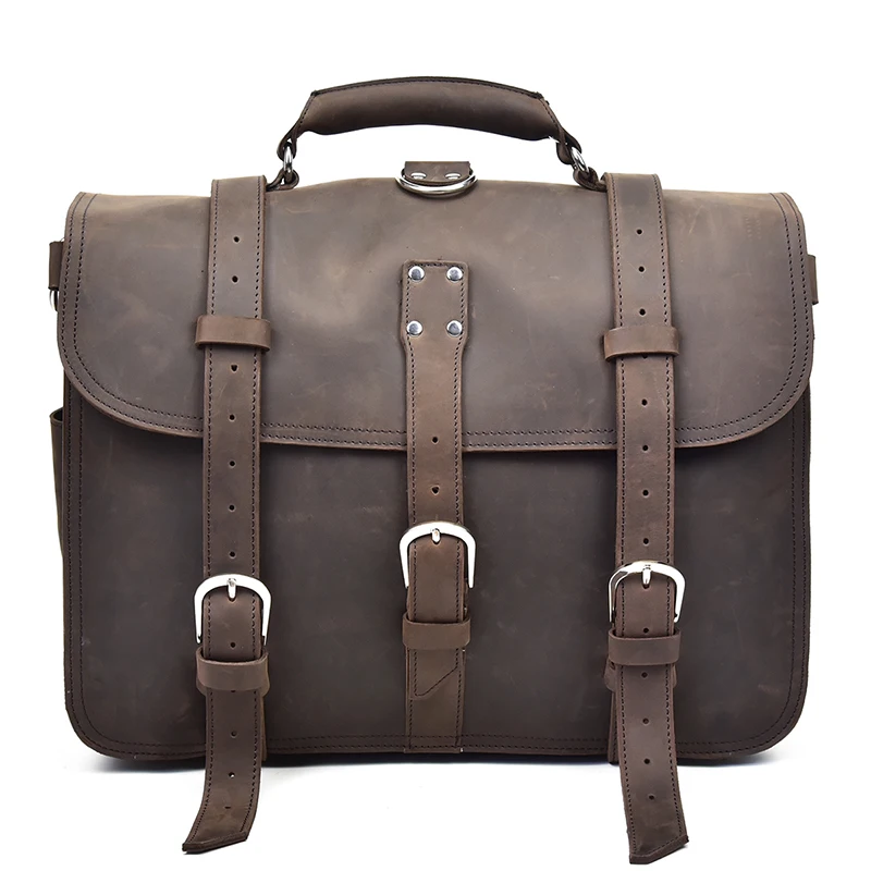 

MAHEU Big Capacity Men's Backpack Square Hasp Travelling Backpacks 3 In 1 Functional Bags With Notebook Interlayer Real Leather