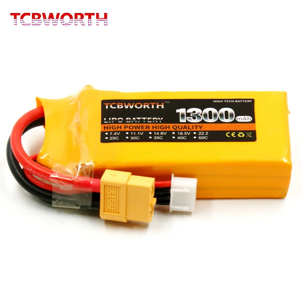2PCS RC Drone LiPo battery 3S 11.1V 1300mAh 35C For RC Helicopter