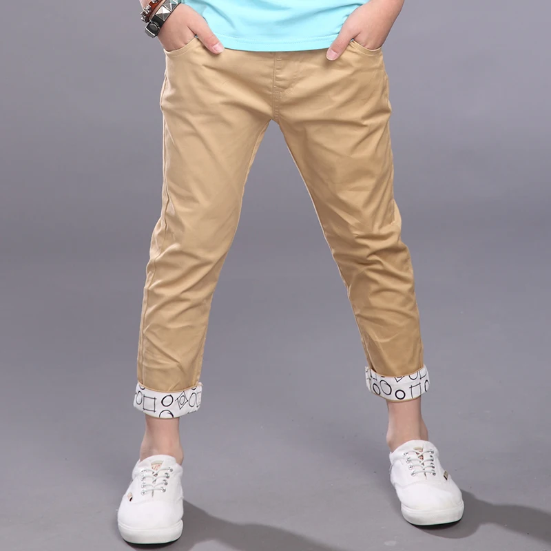 2016 summer boys pants clothing formal solid thin cotton big boy pants for boys kids casual