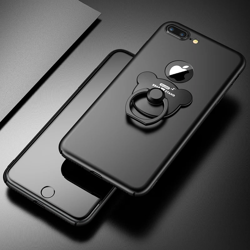 Ascromy For iPhone 7 Plus Case Bear Ring Holder 360 Degree Rotation bracket for Apple iPhone 8 Plus X 6 S 6S 5 5S SE Cover Coque (7)