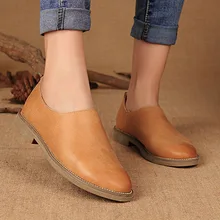 Autumn New Original Handmade Leather Shoes Female Rural Art Cloth Cotton Comfortable Women Shoes 135-2