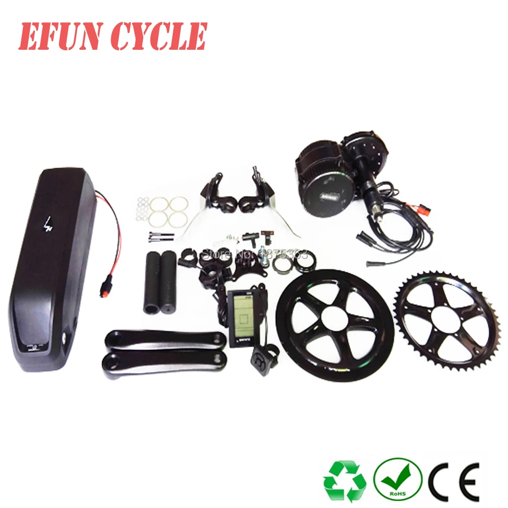 

Free shipping BAFANG BBS02B 48V 500W central motor kits with 48V 17.5Ah USB hailong down tube battery pack for fat tire bike