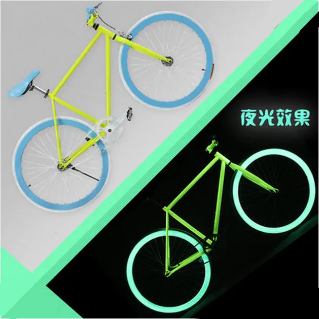 x-передний бренд светящийся высокоуглеродистой стали с фиксированной передачей Ретро велосипед 700C студентов трюк велосипед Инвертор езды дорожный велосипед - Цвет: yellow blue
