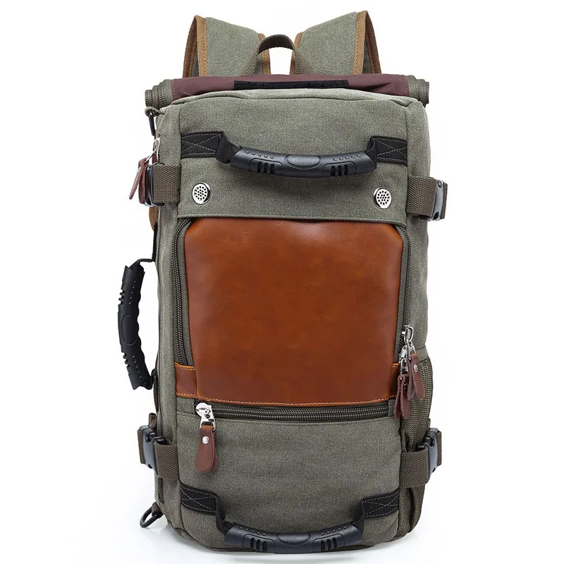 

Large Capacity Khaki Function Travel Canvas Backpack Male Waterproof Computer Causal Men Backpacks Duffel Shoulder Bags