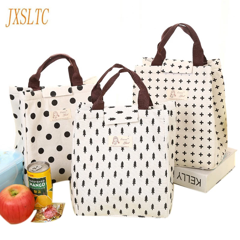

Portable Canvas Insulated lunch Bag Waterproof Picnic Women Storage a bag for food Thermal Food container Lunch Bags Women Kids