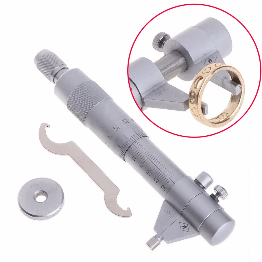 

1 Set Stainless Steel Inside Micrometer Caliper Gauge 5-30mm Measuring Range 0.01mm Accuracy with Wooden Box For Measuring Tool