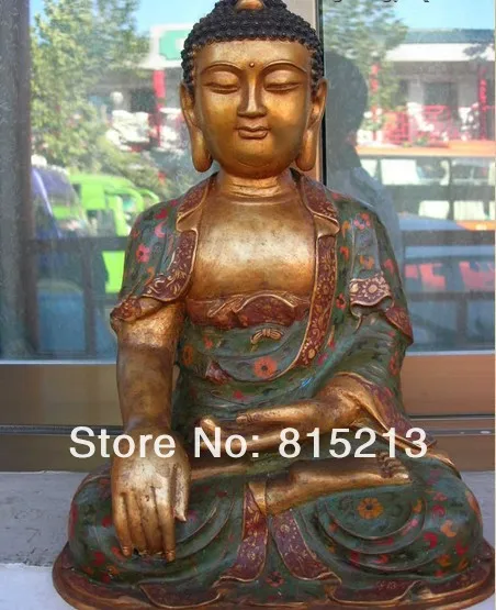 Bi00189 1" Тибет бронзовый gild перегородчатой Шакьямуни статуи будды