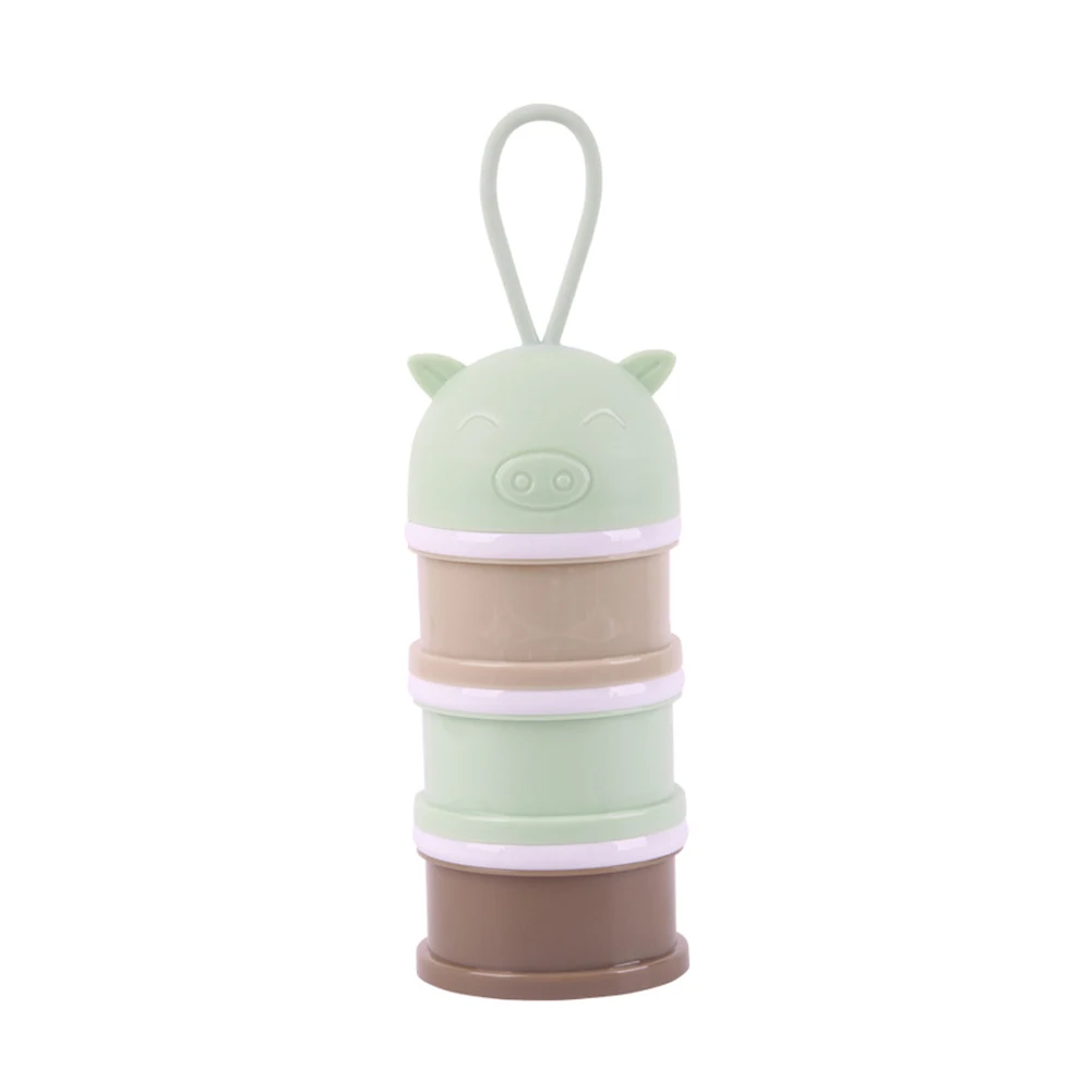3 слоя Кормление безопасный контейнер молочный порошок формула хранения еды полипропилен диспенсер для детей - Цвет: Зеленый