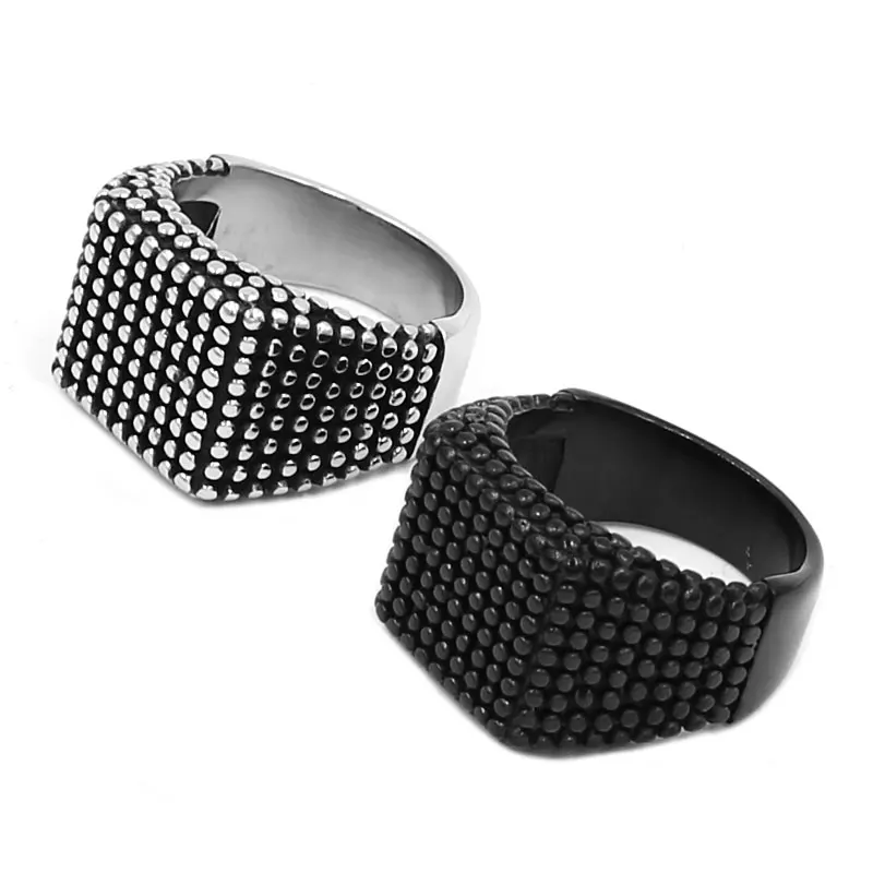 

Fashion Band Biker Signet Nails Ring Stainless Steel Jewelry Classic Silver Black Motor Biker Men Ring Wholesale SWR0671