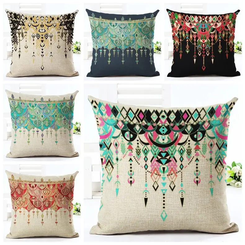 

scandinavian decor printed curtain pattern cushion cover vintage nordic throw pillow case for sofa couch european almofada cojin