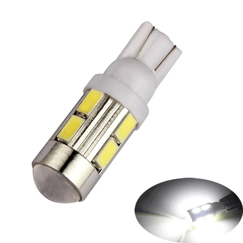 100 шт. T10 5630-10SMD W5W 2825 192 168 5730 светодиодный объектив проектора Автомобильный Клин лампа лампочки для освещения номерного знака Боковой габаритный фонарь