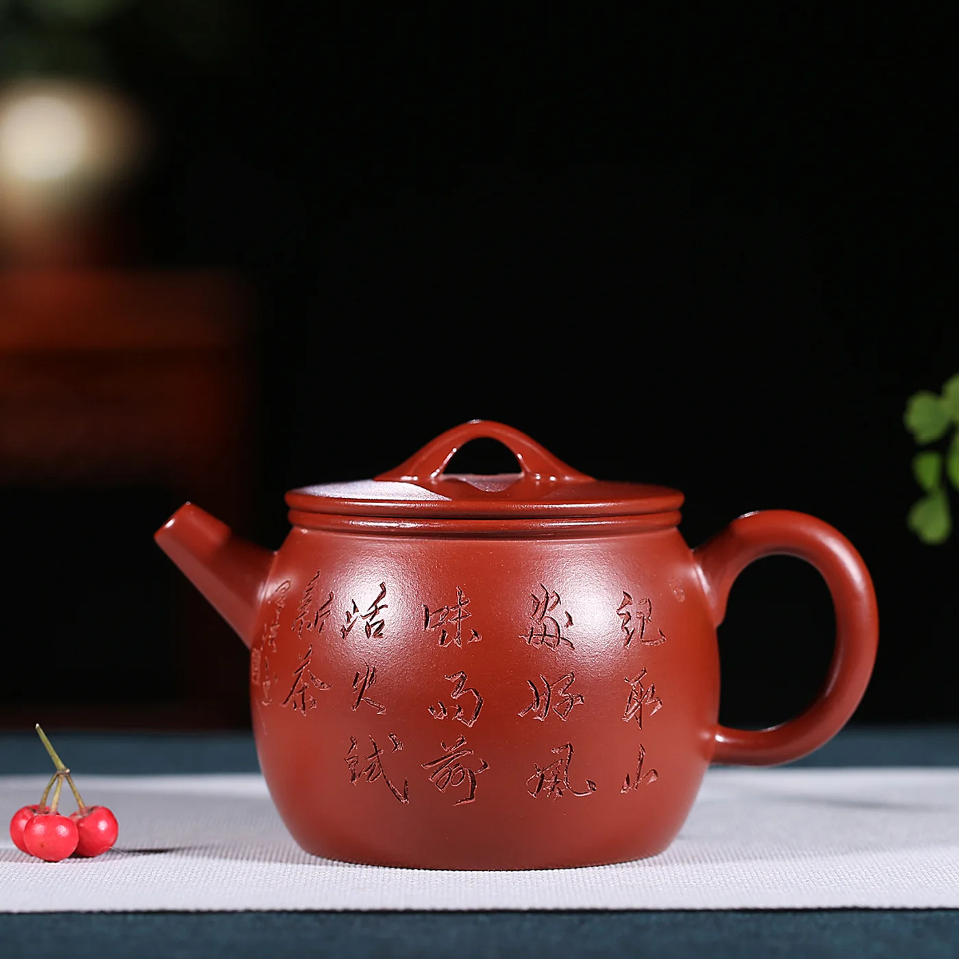 

Teapot Yixing Full Manual Raw Ore Bright Red Robe Teapot Kungfu Online Travel Tea Set Gift Infusion Of Tea Kettle Wholesale