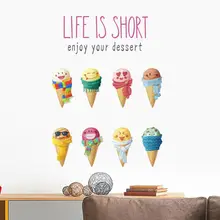 Украшение дома мультфильм Мороженое обои Кухня Холодильник Дверь стикер s Декоративная Гостиная Кухня стикер на стену