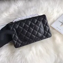 

Top quality small caviar bag luxury handbag women Genuine leather crossbody bag brand woc chain square flap messenger bags 20 cm