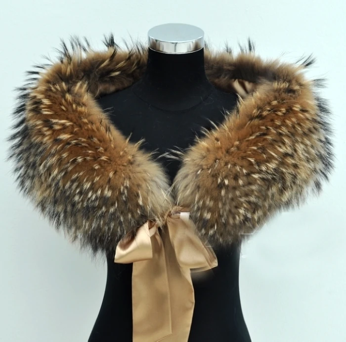 ZDFURS * Горячая Распродажа высококачественный воротник из меха енота Свадебная