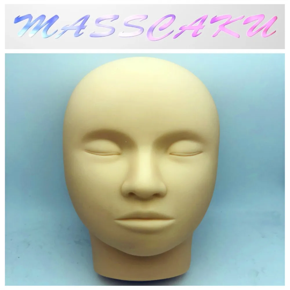 

Silicone Mannequin Head Flat Eye Facial Eyelash Extension Makeup Practice Cosmetic Model Professional Training Heads Tool
