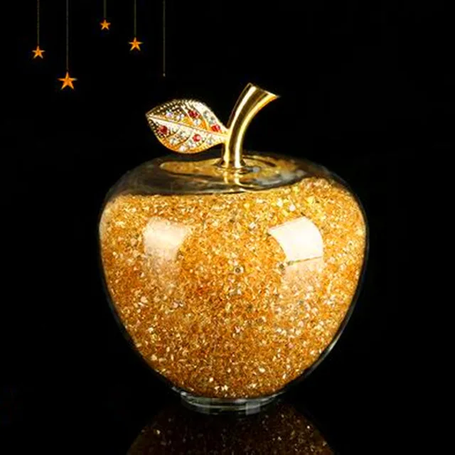 Рождественские подарки Хрустальное яблоко миниатюрное с цветной начинкой роскошное стекло рождественское яблоко ремесла украшение дома аксессуары подарок
