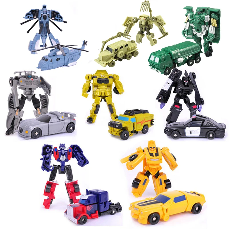 Transformation Mini Cars Classic Robot Car Kid Toys For Children Action & Toy Figures Plastic Education Deformation Boys Gifts