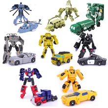 Transformation Mini Cars Kid Classic Robot Car Toys For Children Action & Toy Figures Plastic Education Deformation Boys Gifts