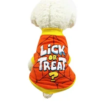 Счастливый Хэллоуин милые домашние футболки 1 шт. одежда маленький щенок одежда для питомца одежда для украшение на празднование Хэллоуина размер XS/S/M/L/XL 35