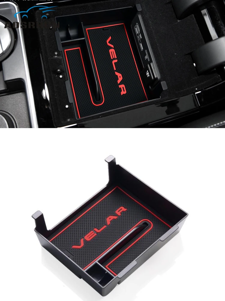 

For Range Rover Velar 2017 2018 2019 Car central handrail storage box Car Accessories Car-styling