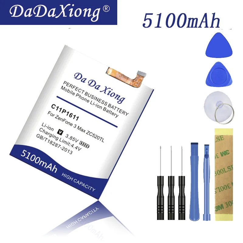 

2019 100% Original 5200mAh C11P1611 Battery For ASUS Zenfone 3 Max Z3 Max ZC520TL X008DB PegASUS 3 X008D X008 Z01B Battery
