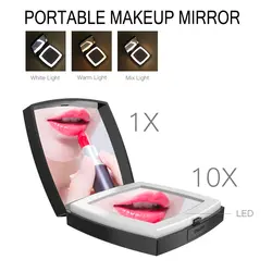 Зеркало для макияжа 10X увеличенное затемнения 3 режима регулируемый Портативный зеркала для путешествий Спальня FM88
