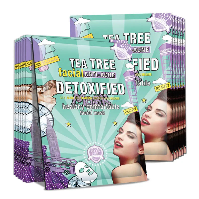 

HEMEIEL Tea Tree detox korean Face Mask Anti Acne Blackhead Moisturizing Oil Control Facial Mask Sheet Skin Care 3pcs