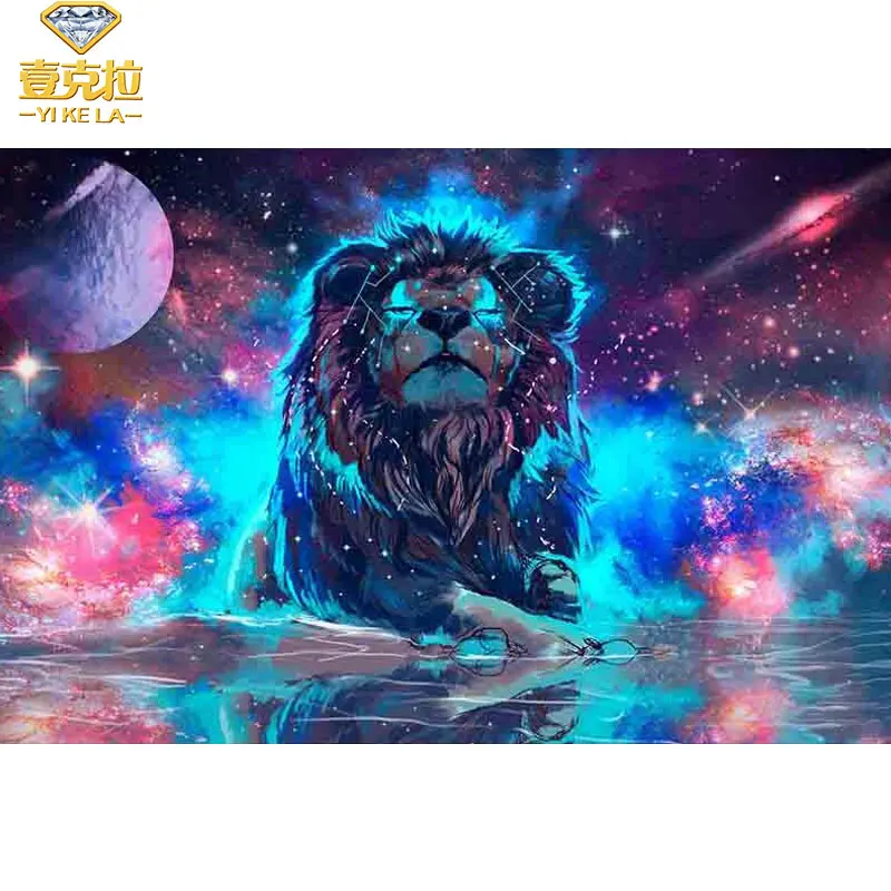 

YIKELA 5D DIY Full Square Diamond Painting Star lion Diamond Embroidery Cross Stitch Rhinestone Painting Home Decor