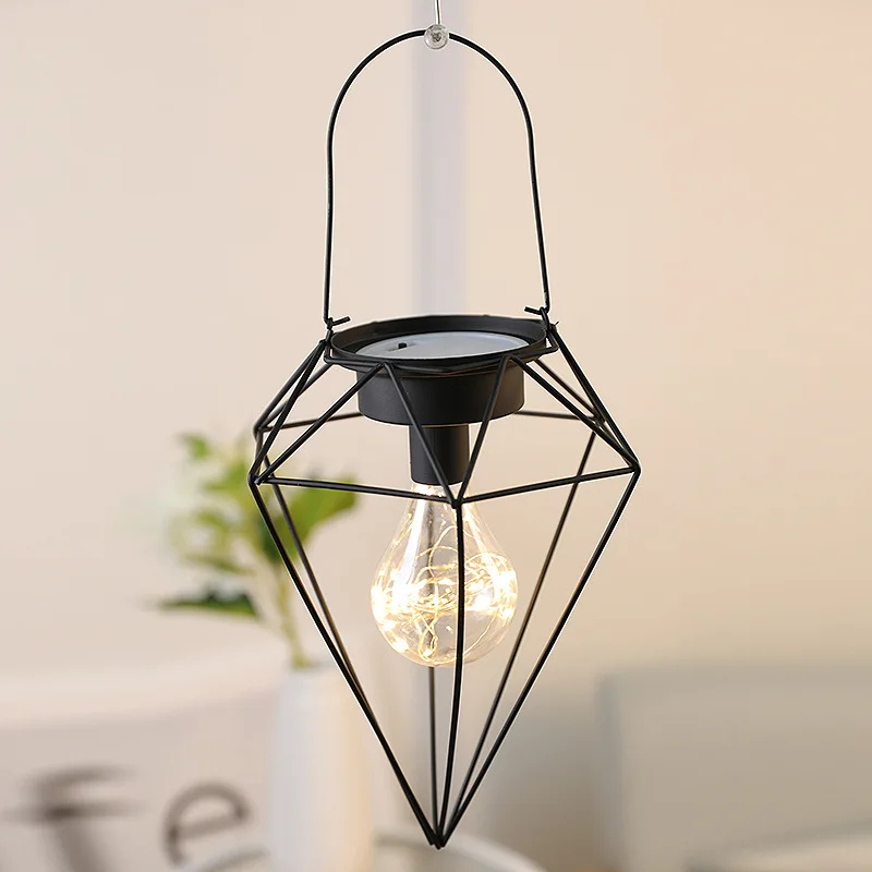 Подвесная лампа геометрической формы на батарейках, медный провод, подвесной светильник, украшение для дома, ресторана, кафе - Цвет корпуса: Style 2