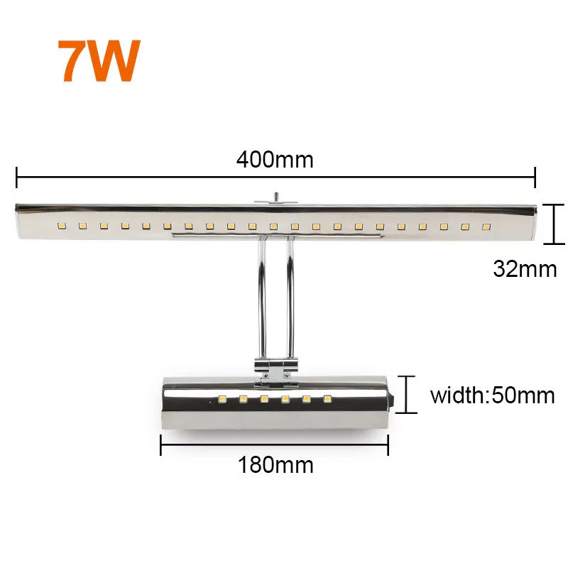 Светодиодный зеркальный передний светильник 7 Вт 9 Вт 15 Вт светодиодный настенный светильник 85-265 в водонепроницаемый настенный акриловый бра светильник для ванной комнаты - Цвет абажура: 7W
