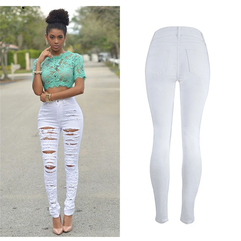 CHAMSGEND 2018 New Fashion Womens Jeans Womens Denim Skinny Jeans Stretch Pencil Trousers Slim Long Pants Oc15