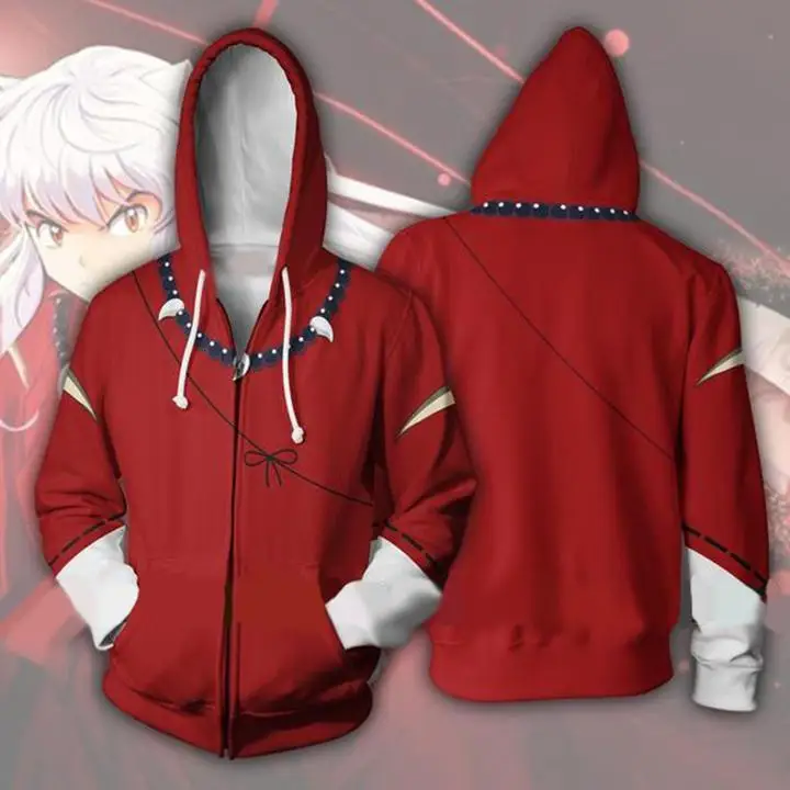 Inuyasha Cospaly толстовка с 3D принтом на молнии свитшоты Sesshoumaru костюм мужской Взрослый