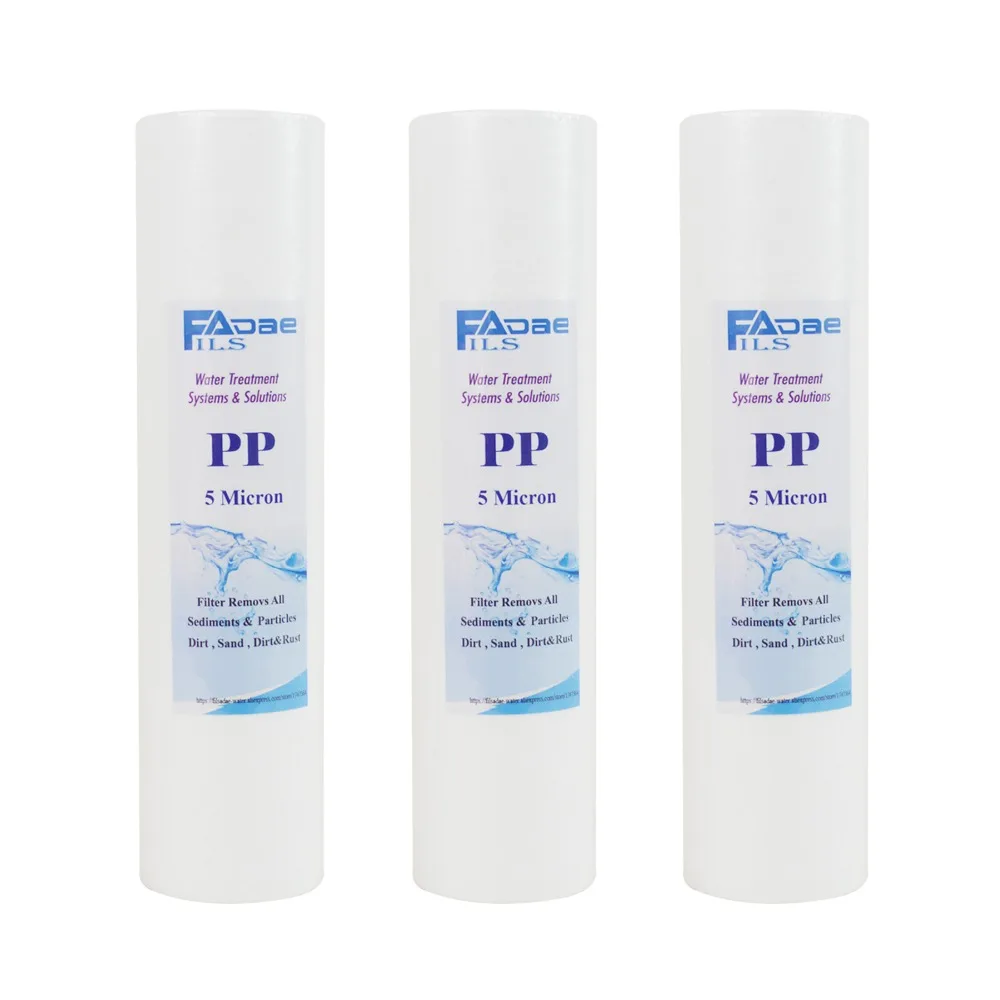 

Water Purifier Pre-Filter 10"x2.5" PP Spun Water Filter Cartridges 5 Micron (3 PACK)