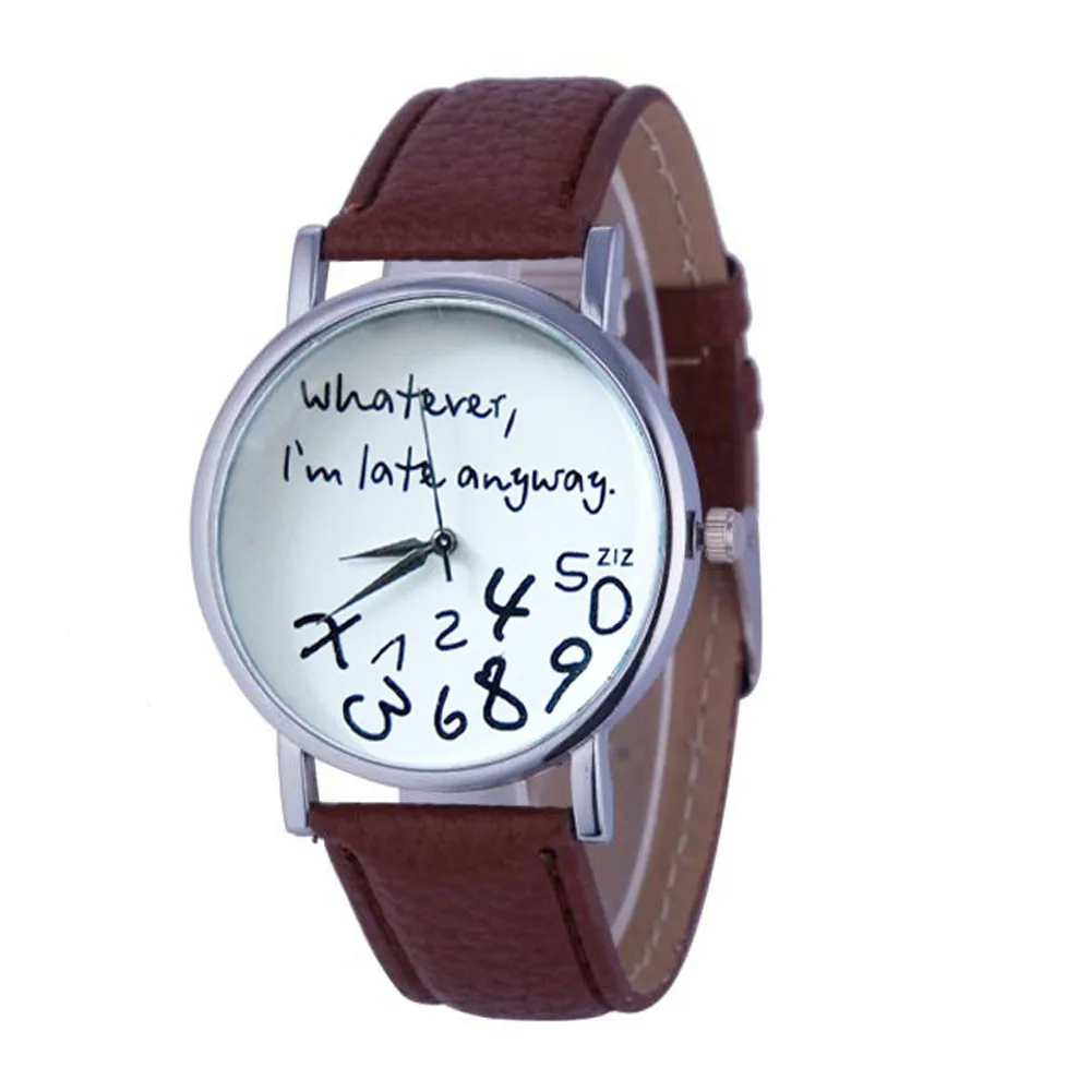 

2016 man watch simple quartz time leather buckle watches round no package alloy clock