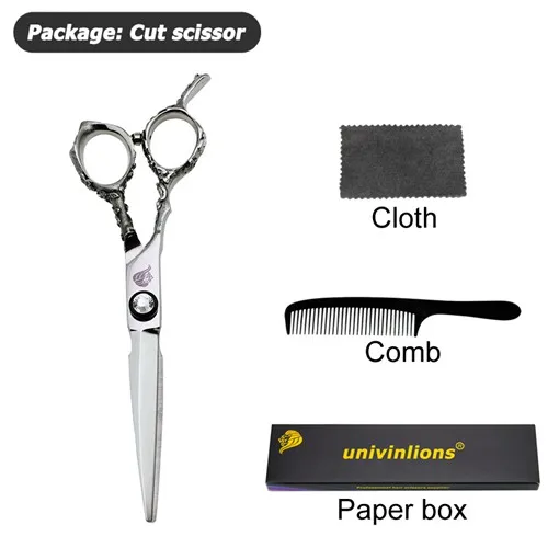 univinlions 6" left handed hairdressing scissors left hand hair scissors for salon barber left cutting lefty thinning shears - Цвет: 1 cut scissor