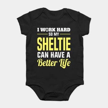 

Baby Onesie Baby Bodysuits kid t shirt Funny novelty Sheltie Funny Dog Shirt Gifts cool