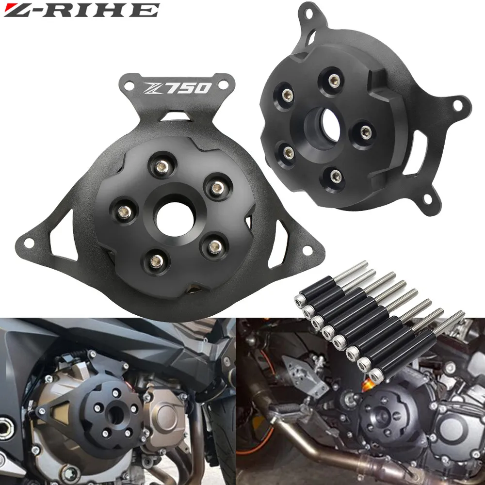 

for Z 750 logo Motorcycle Engine Stator Cover Engine Guard Protection Side Shield Protector For Kawasaki Z750 Z800 2013-2016