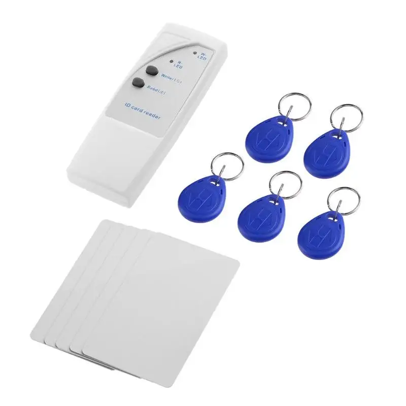 

Newest Handheld RFID Reader 125Khz Smart ID Card Reader Copier Writer Duplicator with 10pcs Readable Writable Keyfobs Tags Cards