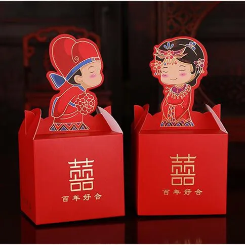

Free shipping 2016 new arrival chinese genius and beauty kiss red wedding paper box , YXJ15