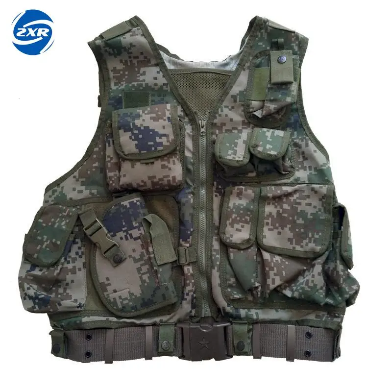 

Hunting fishing vest outdoor tactical camo vest with double mesh multi pocket Military Army Combat Painball Molle Airsoft Nylon