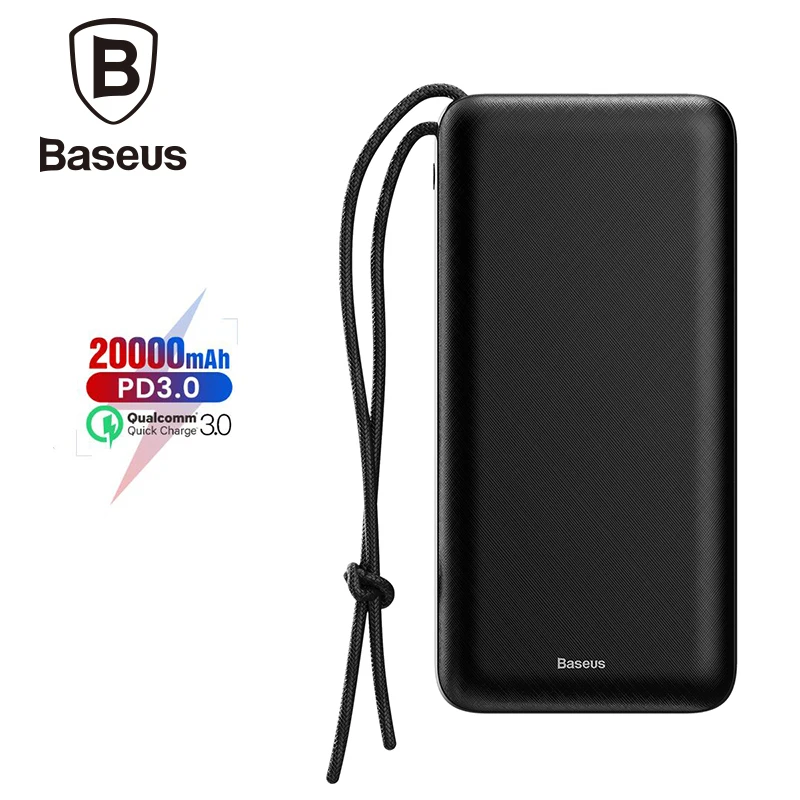 Baseus المحمولة قوة البنك 20000 mah سريع شاحن الهاتف المحمول شاحن الخارجية باور بنك لشحن البطاريات لفون Xs ماكس Xr X 8 زائد