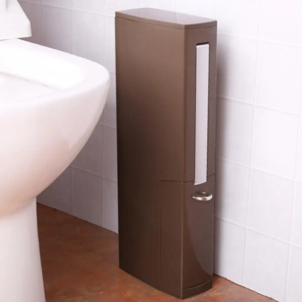 

6L Trash Can Set Narrow Plastic with Toilet Brush Bathroom Dustbin Tissue Box Garbage Bucket Garbage Bag Dispenser plastic bin