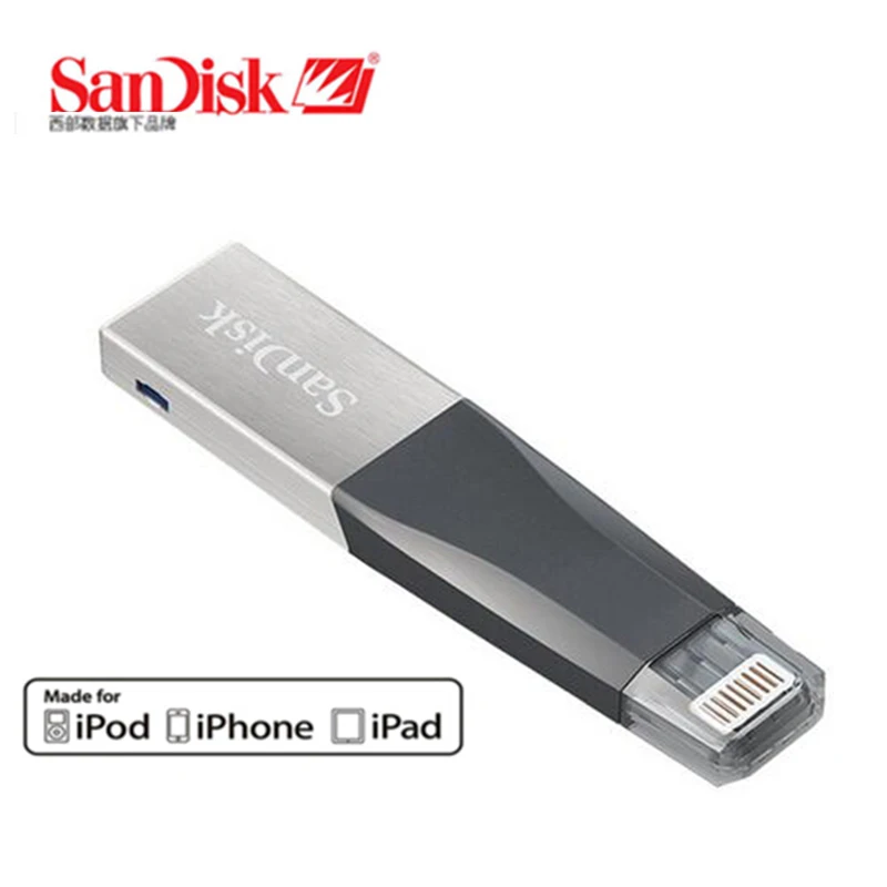 SanDisk 128 Гб OTG USB флеш-накопитель USB флешка 64 ГБ 16 ГБ флеш-накопитель 3,0 флешки 32 Гб двойной интерфейс для iPhone iPad APPLE MFi