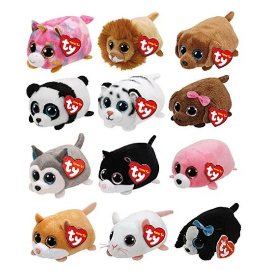 10CM Mini teeny tys Ty Plush Toys Beanie Boos Big Eyes fox unicorn Pocket TSUM Candy pig Stuffed Doll Pink Owl TY Baby Kids Gift