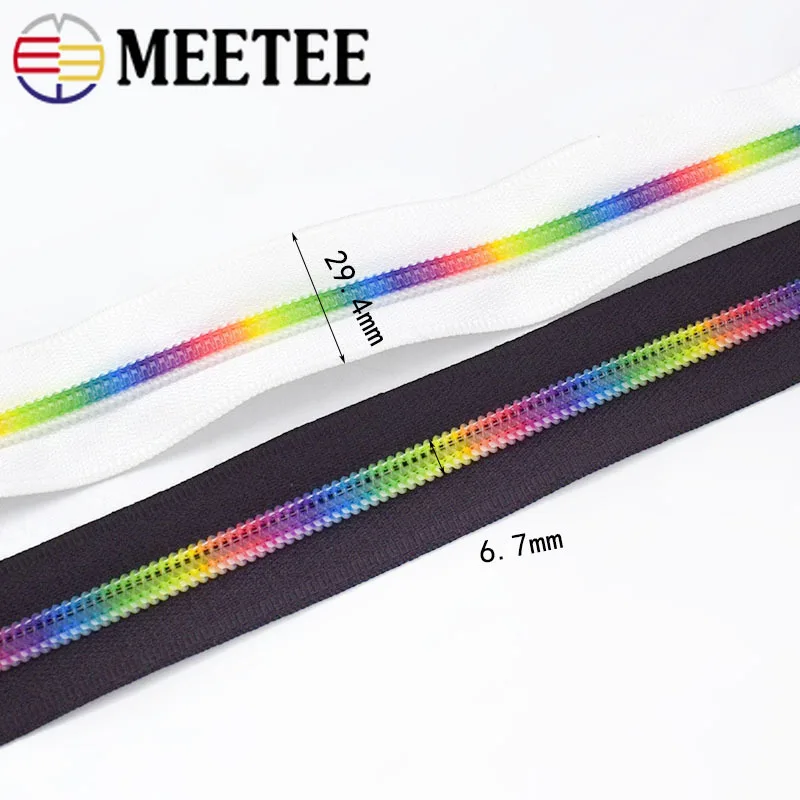 Meetee 2/5/10 метров 5# разъемная застежка-молния нейлона Цветной зубец Застежка-молния черный, белый цвет ткань код со стандартом ISO в Гуанчжоу Китай, который специализируется DIY Домашний текстиль мешок швейная фурнитура