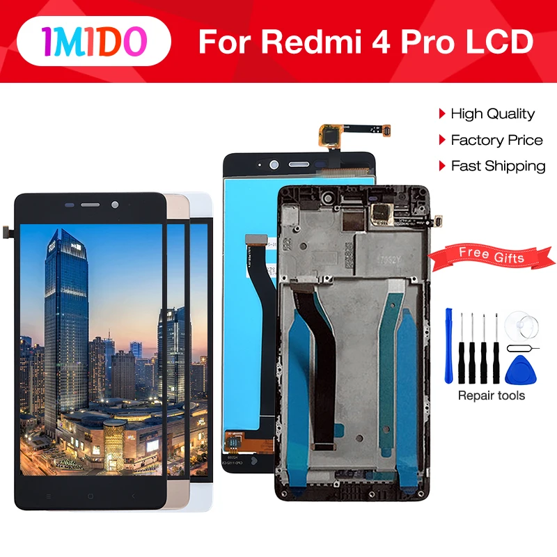 

Black Gold White LCD For XIAOMI Redmi 4 Pro Display Touch Screen with Frame For XIAOMI Redmi 4 Prime LCD Display Replacement